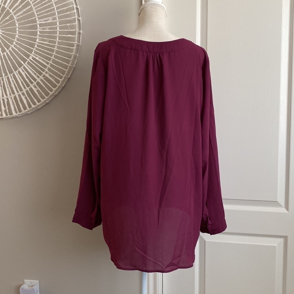 Ricki's - Pretty Plum Purple V-Neck Blouse - Picture 3 of 8